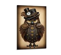 MEQKTQIMA Animal Steampunk Style Mechanical Owl Artwork Decorative Painting Canvas Wall Posters And Modern Family Bedroom Decor 12x18inch(30x45cm)