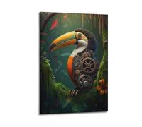 MEQKTQIMA Animal Steampunk Toucan Decorative Painting Canvas Wall Posters And Modern Family Bedroom Decor 12x18inch(30x45cm)