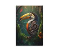 MEQKTQIMA Animal Steampunk Toucan Decorative Painting Canvas Wall Posters And Modern Family Bedroom Decor 20x30inch(50x75cm)