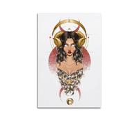 MEQKTQIMA Aries Character Bull Horns Astrology Decorative Painting Canvas Wall Posters And Modern Family Bedroom Decor 08x12inch(20x30cm)