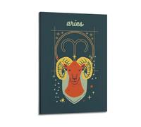 MEQKTQIMA Aries Ram Astrology Decorative Painting Canvas Wall Posters And Modern Family Bedroom Decor 12x18inch(30x45cm)
