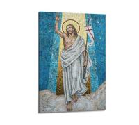 MEQKTQIMA Christian Poster Mosaic Style Resurrected Jesus Decorative Painting Canvas Wall Posters And Modern Family Bedroom Decor 16x24inch(40x60cm)