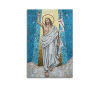 MEQKTQIMA Christian Poster Mosaic Style Resurrected Jesus Decorative Painting Canvas Wall Posters And Modern Family Bedroom Decor 08x12inch(20x30cm)
