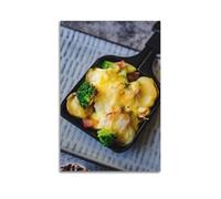 MEQKTQIMA Food Poster Swiss Style Veggie Cheese Baked Potato Decorative Painting Canvas Wall Posters And Modern Family Bedroom Decor 20x30inch(50x75cm)