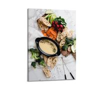 MEQKTQIMA Food Poster Swiss Style Veggie Cheese Fondue Platter Decorative Painting Canvas Wall Posters And Modern Family Bedroom Decor 16x24inch(40x60cm)
