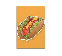 MEQKTQIMA Gourmet Poster Classic Veggie Hot Dog Decorative Painting Canvas Wall Posters And Modern Family Bedroom Decor 16x24inch(40x60cm)