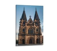 MEQKTQIMA Religious Architecture Gothic Retro Church Facade Decorative Painting Canvas Wall Posters And Modern Family Bedroom Decor 16x24inch(40x60cm)