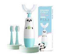 Meqtpomy Kids Electric Toothbrush，U Shaped Toothbrush Waterproof Battery Powered 360 Automatic Sonic Toddler Toothbrushes for 8-13 Years Old for Boys Girls ，with 2 Replacement Brush Heads（Blue）