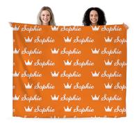 MEQUER Personalised Baby Name Blanket, Custom Blankets and Throws with Name for Kids Girls Boys, Customised Toddler Blanket Gifts for Christmas Birthday Baby Shower (element)