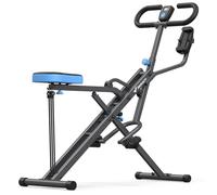 MERACH 2 in 1 Squat Rowing Machine with Phone Pad Hold, Foldable Home Gym Equipment for Full Body Workout, Glutes, Legs & Core, 3 Resistance Bands, MAX 158kg (350lbs), 10 Min Assembly, R07 Pro - Grey