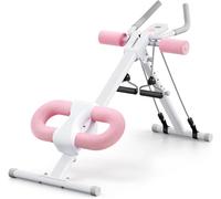 Merach Adjustable Ab Trainer Machine for At Home Gym, Foldable, Knee Protection, Pink