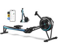 MERACH Air Resistance Rowing Machine for Home, Adjustable Air Resistance, Performance Monitor, Ergonomic Comfort Seat and Device Holder, Professional Indoor Rower, Easy Storage