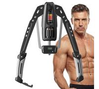 MERACH Arm Trainer with Rep Counter, Adjustable 10-200 KG Hydraulic Strength Exerciser for Home Gym, Professional Arm Toner for Biceps Triceps Chest Shoulder, with Safety Buckle - Grey