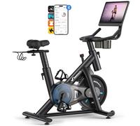 Merach Exercise Bike with 15.6" Adjustable HD Screen - Real-Time Data Tracking, Magnetic Resistance, Merach App Sync, for Home Gym Cycling & Fitness