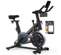 MERACH Exercise Bike with LCD Display, Stationary Bike with Exclusive App for Customized Exercise Plans, Quiet Indoor Cycling Bike Exercise Equipment for Home Gym Use, 300lbs Weight Capacity