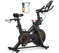 MERACH Heavy Duty Magnetic Exercise Bike with 30% Heavier Flywheel | 50% Enhanced Training Efficiency, 350 lbs Weight Capacity - Exclusive APP Customization Plans & LCD Display Indoor Spin Bike