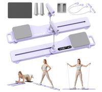 MERACH Pilates Board-Pilates Equipment Multi-Reformer Pilates Machine with Resistance Bands Counting & Knee Pad, 265lbs Foldable, Reformer Pilates for home workout, Home Pilates Kit for Women Quite