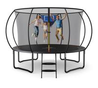 MERACH Trampoline 10ft/12ft/14ft/16ft, Outdoor Large Trampolines with Safety Net & Basket Ball, Max Load 330lb Rebounder Trampoline for Adults Family