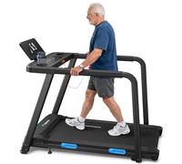 MERACH Treadmill for Home with Extended Handrails, Walking Pad Treadmill for Seniors, Heart Rate Monitor, 8 Rehabilitation Modes, Shock-Absorbing & Quiet, 0.8-8.5km/h Speed for Home Fitness
