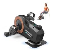 MERACH Under Desk Bike Pedal Exerciser, Mini Exercise Bike with 8-Level Magnetic Resistance, LCD Display & Anti-Slip Base, Eco-Friendly Portable Desk Bike for Office, Home, or Rehab