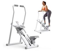 MERACH Upgraded Stair Stepper Exercise Machine for Home Gym, Foldable Vertical Stair Climber with Adjustable 3 Level Resistance, Extended Step Range (White)