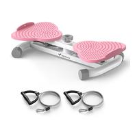 MERACH Waist Twister Board, Ab Twist Plate With 2 Resistance Ropes for Slim Waist and Core Ab Exercise, Max 136KG, Noiseless Home Gym Exercise Equipment for Women Men, Pink, MR-2465W1