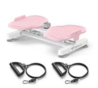MERACH Waist Twister Machine, Ab Twister Board for Women With 2 Resistance Ropes for Slim Waist and Core Ab Exercise, Max 136KG, Noiseless Home Gym Exercise Equipment - Pink