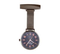 Meraki Gold, Gunmetal Mesh Nurses Fob Watch Annie Apple Grey One Size