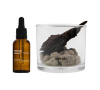 Meraki Meraki diffuser lava stone and wood incl. oil Amber dust, black