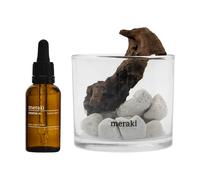 Meraki Meraki diffuser lava stone and wood incl. oil Herbal calm, White