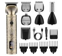 Meraki Professional Beard Trimmer Kit - Zero Gapped T-Blade Electric Shaver, Nose & Body Trimmer - Cordless Grooming Kit 7 in 1