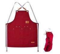 Meralo Canvas Apron for Men Women, Waterproof Oil-Proof Cooking Chef Apron with Pockets, for Kitchen Baking BBQ Gardening Painting, Breathable & Wear-Resistant, Light Green