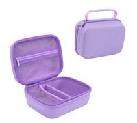 Meralo Kids Instant Print Camera Case, Portable Hard EVA Travel Storage Bag | for Children Digital Camera and Print Paper, Protective Carrying Holder with Mesh Pocket and Hand Strap, Pink/Purple