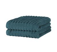 Merana OSLO towel set | quick-drying, soft & lint-free | terry luxury quality | 100% cotton terrycloth | OEKO-TEX | 590 GSM | hand towel & hair towel | Petrol Green (2 x towels 50x100cm)