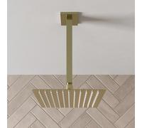 Merano Ceiling Mounted Square Shower Head - 200mm Brushed Brass