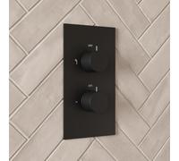 Merano Concealed Thermostatic Shower Mixer Valve Black - Twin Outlets