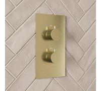 Merano Concealed Thermostatic Shower Mixer Valve Brushed Brass - Twin Outlets
