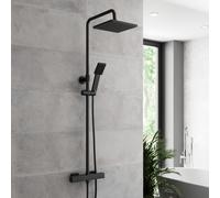 Merano Culbin2 Thermostatic Dual Head Exposed Mixer Shower Black Cool Touch