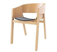 Merano Dining Chair With Armrests With Upholstered Seat Black/Natural