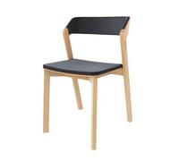 Merano Dining Chair With Upholstered Seat & Back Natural/Prescott Black