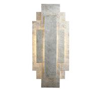 Merano Fori 2 Light Wall Lamp in Antique Silver Leaf - 3W Dimmable G9 Indoor Art Deco Style Lighting - H45 x W20 cm