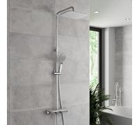 Merano Minn Thermostatic Dual Head Exposed Mixer Shower with Shelf Chrome