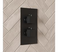 Merano Square Concealed Thermostatic Shower Mixer Valve Black - Twin Outlets