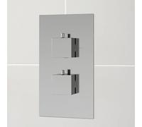 Merano Square Thermostatic Mixer Shower Valve - Concealed Twin Outlet