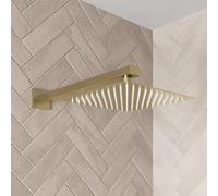 Merano Square Wall Mounted Fixed Shower Head - 200mm Brushed Brass