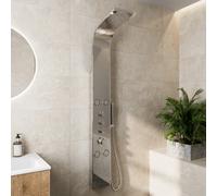 Merano Thermostatic Shower Tower with Handset & 4 Body Jets - Chrome