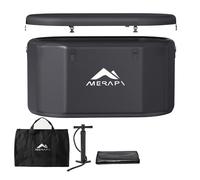 Merapi XL Cold Plunge Tub with Seat Cushion, 57in Large Inflatable Ice Bath Tub for Athletes Recovery, Portable Ice Bath Tub Compatible with Water Chiller, w/Dust Cover, Pump & Storage Bag