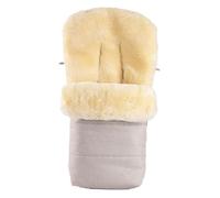 Merauno Baby Lamb Wool Foot Muff Pram Wool Bag Cuddly Buggy Foot Muff Made of Wool Wind and Waterproof Universal 90 x 50 cm (Beige)