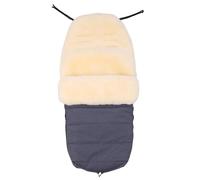 Merauno® Baby Lamb Wool Foot Muff Pram Wool Bag Cuddly Buggy Pram Foot Muff Wind and Waterproof Thermal Regulating All-Round Zip 95 x 40 cm (Blue Melange), 90 * 50CM, Footmuff