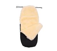 Merauno® Baby Lamb Wool Foot Muff Pram Wool Bag Cuddly Buggy Pram Foot Muff Wind and Waterproof Thermal Regulating All-Round Zip 95 x 40 cm (Black Melange), Black Mix, 90 * 50CM, Footmuff